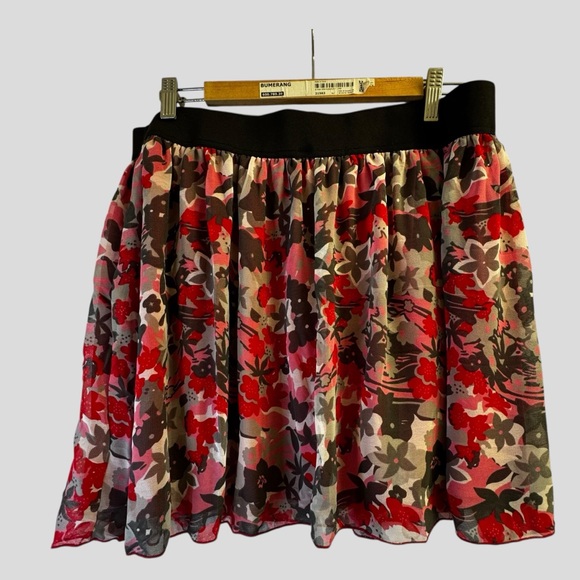 Women’s Floral Skirt Pink Red Size L - Picture 12 of 14